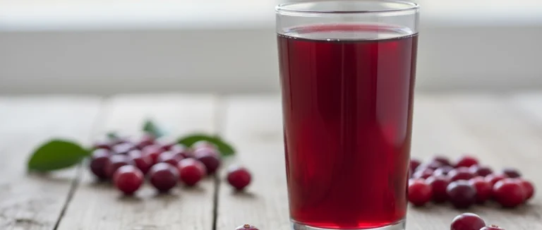 Клюквенный сок в стакане