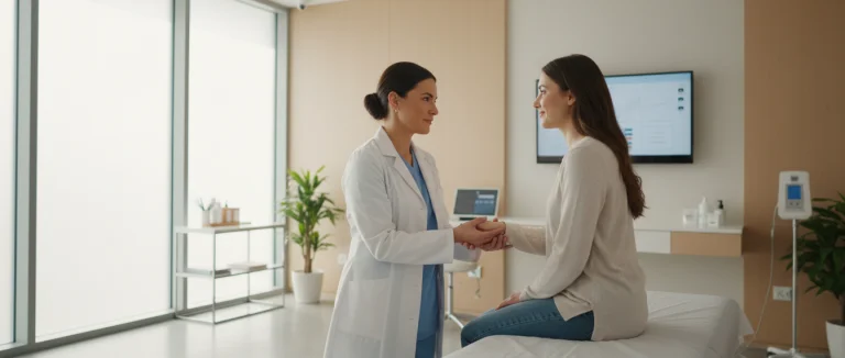 Врач осматривает пациентку