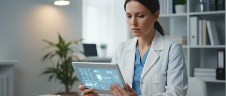 Врач анализирует графики лечения