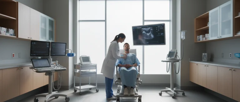 Врач проводит годовой медицинский осмотр