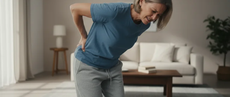 Человек с ощущением скованности спины